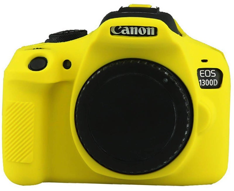 Yisau حافظة كاميرا يساو لكاميرا كانون EOS Rebel T6 T7، غلاف كاميرا من مطاط السيليكون قابل للفصل لحماية EOS 1300D Rebel T6/ EOS 1500D Rebel T7 KISS X90 (أصفر) - Image 3